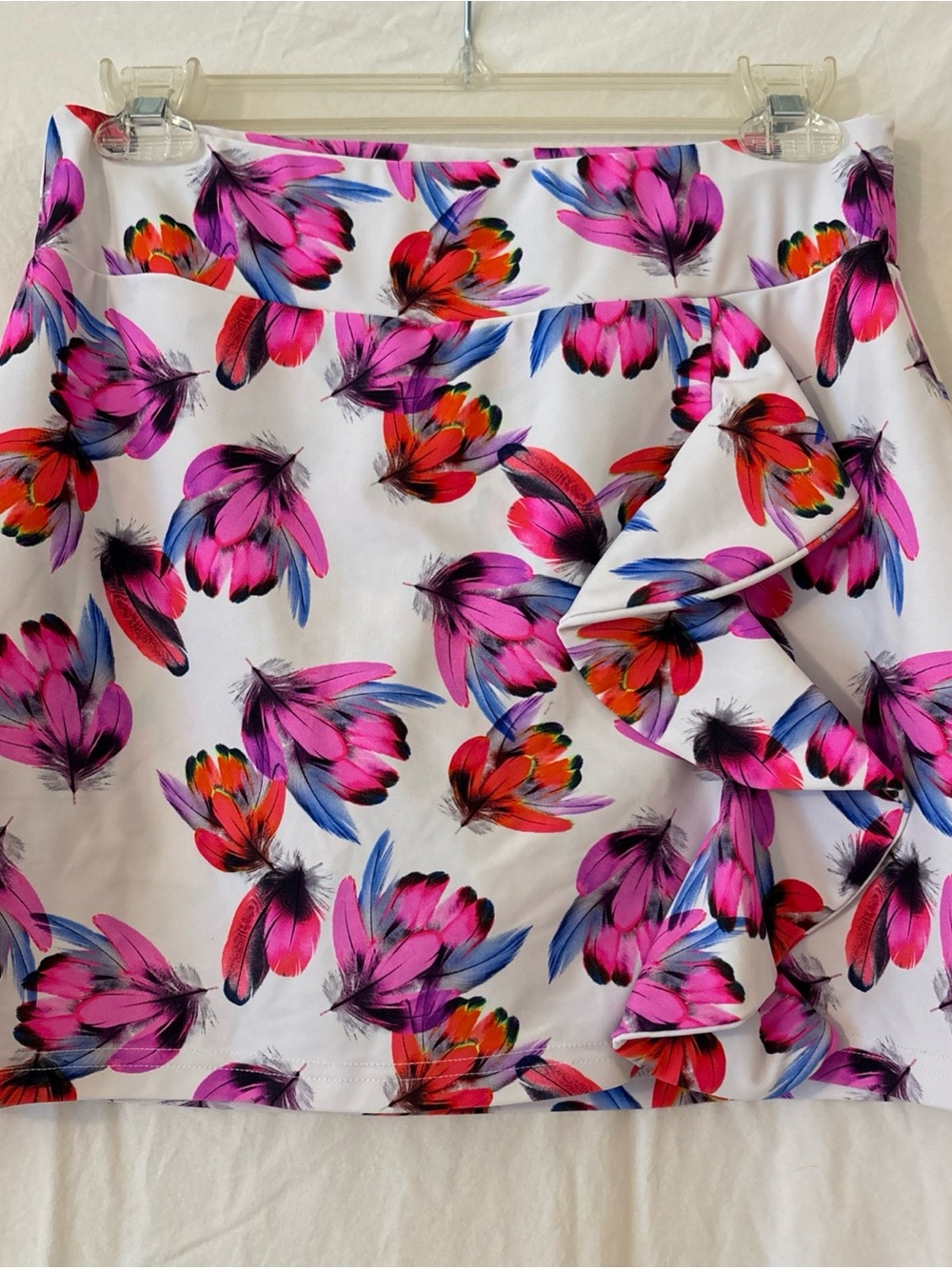 Tzu Tzu Skort Womens Flutter Feather Floral Ruffled Golf Tennis